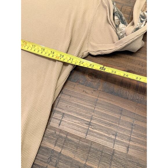 American Worker Shirt Mens XL Tan Thermal Waffle Knit Camo Trim Long Sleeve - Picture 7 of 9